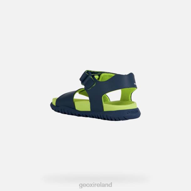 Geox 0ZTB1054 Navy/Lime Sandal Fusbetto Junior