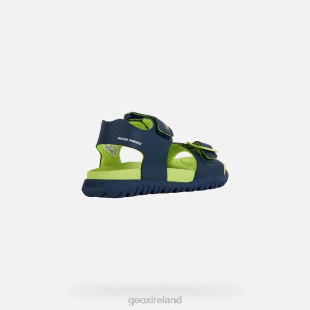 Geox 0ZTB1054 Navy/Lime Sandal Fusbetto Junior