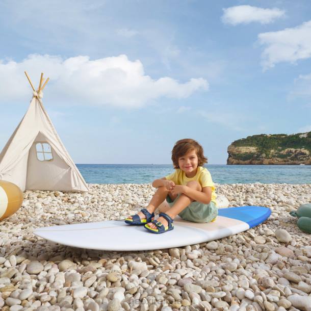 Geox 0ZTB1054 Navy/Lime Sandal Fusbetto Junior