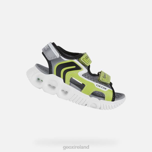 Geox 0ZTB1321 Lime/Black Sandal Wroom Boy