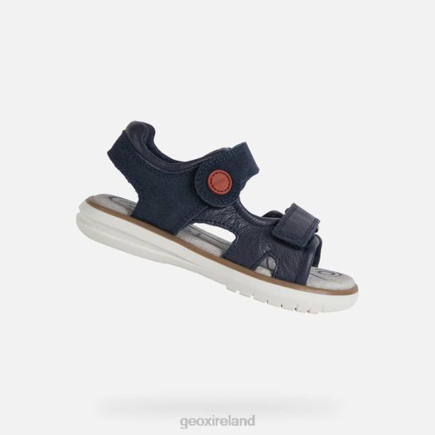 Geox 0ZTB1946 Navy/Dark Red Sandal Maratea Boy
