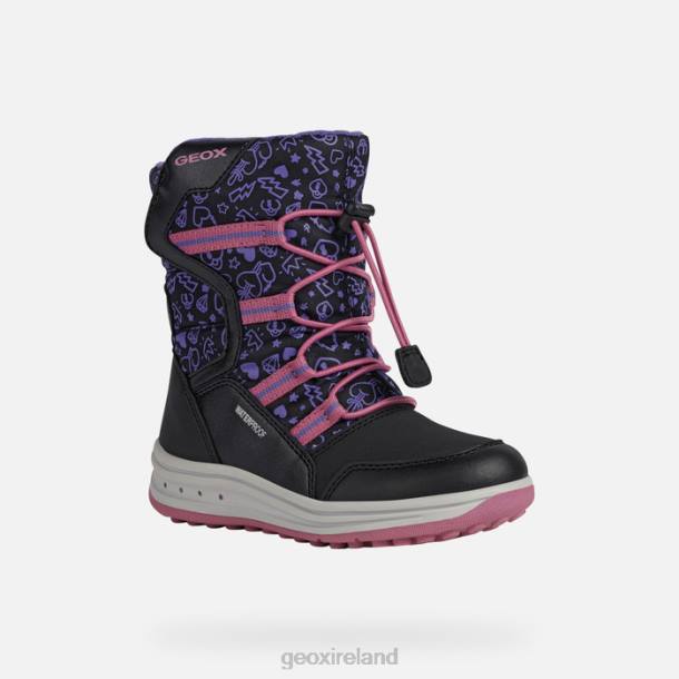 Geox 0ZTB1254 Black/Fuchsia Roby Girl