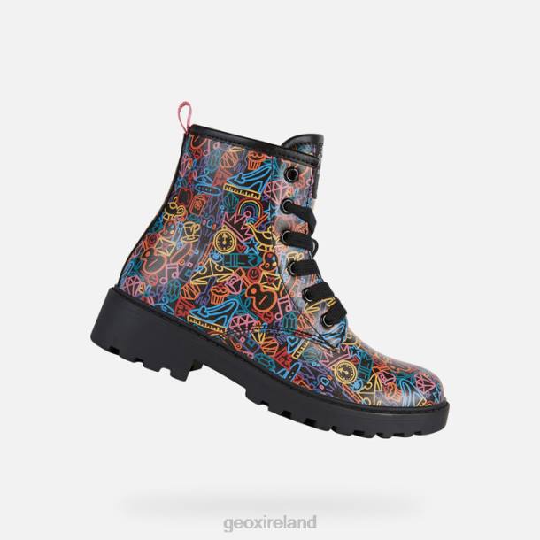 Geox 0ZTB1200 Black/Multicolor Casey Girl