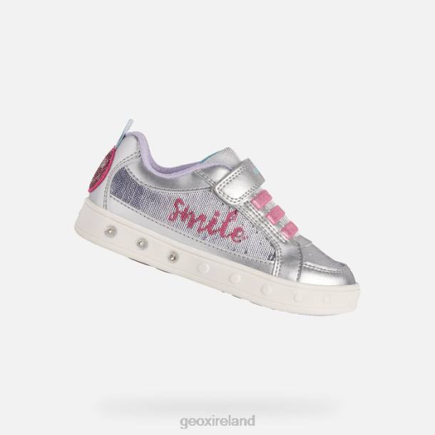Geox 0ZTB1220 Silver/Fuchsia Skylin Girl