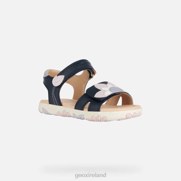 Geox 0ZTB1087 Navy/Pink Sandal Haiti Girl