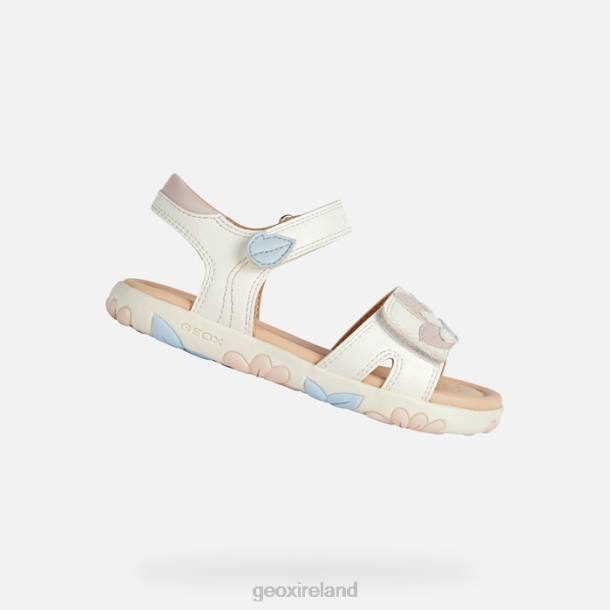 Geox 0ZTB1088 White/Light Rose Sandal Haiti Girl