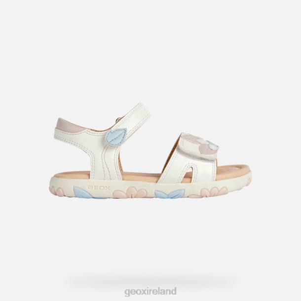 Geox 0ZTB1088 White/Light Rose Sandal Haiti Girl