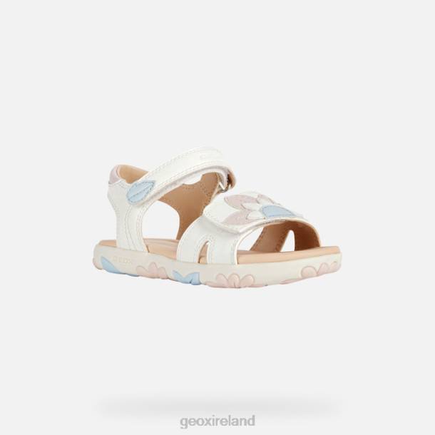 Geox 0ZTB1088 White/Light Rose Sandal Haiti Girl