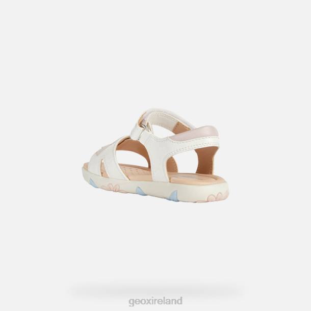 Geox 0ZTB1088 White/Light Rose Sandal Haiti Girl