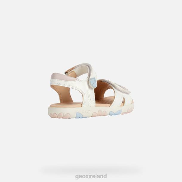 Geox 0ZTB1088 White/Light Rose Sandal Haiti Girl
