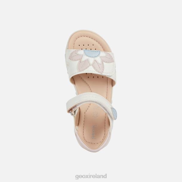 Geox 0ZTB1088 White/Light Rose Sandal Haiti Girl