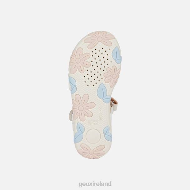 Geox 0ZTB1088 White/Light Rose Sandal Haiti Girl