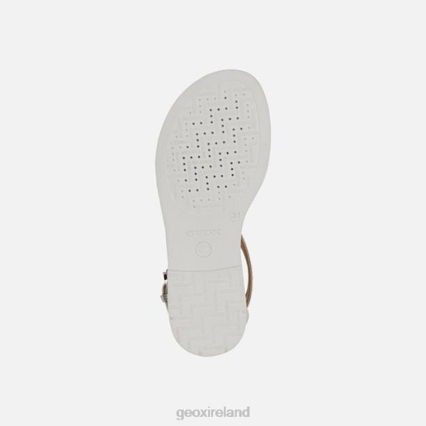 Geox 0ZTB1143 White/Silver/Black Sandal Karly Girl