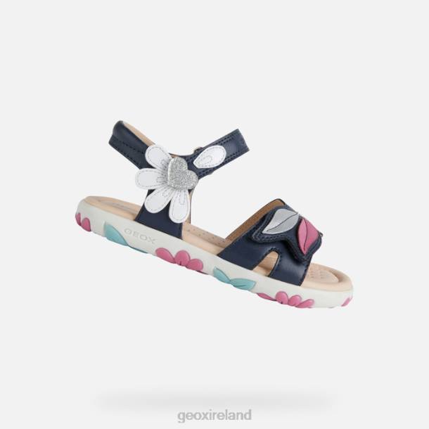 Geox 0ZTB1177 Navy/White Sandal Haiti Girl
