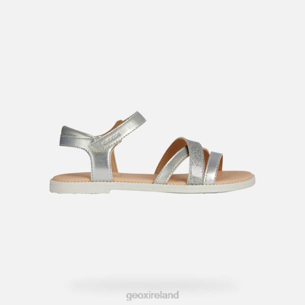 Geox 0ZTB1904 Silver Sandal Karly Girl