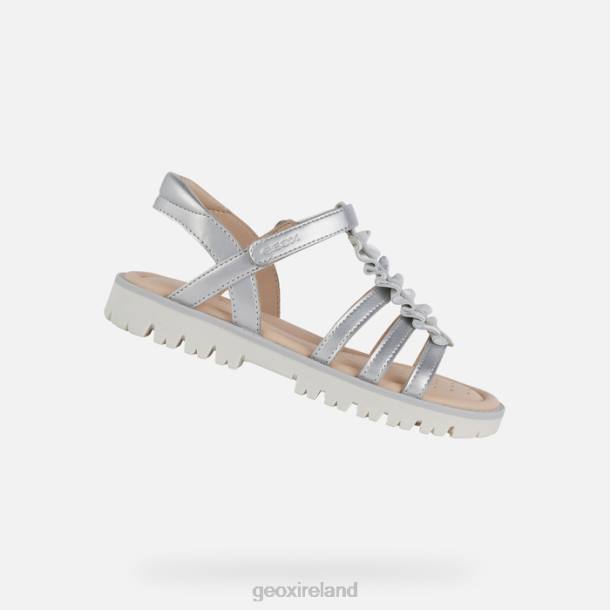Geox 0ZTB1937 Silver Sandal Starblush Girl