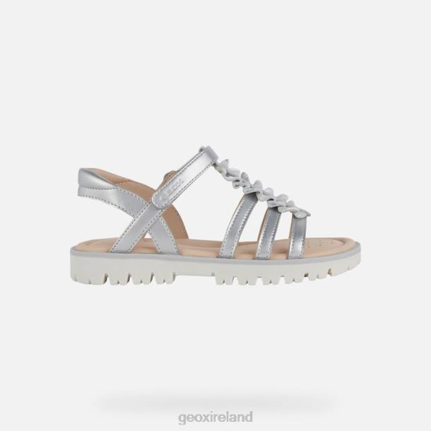 Geox 0ZTB1937 Silver Sandal Starblush Girl