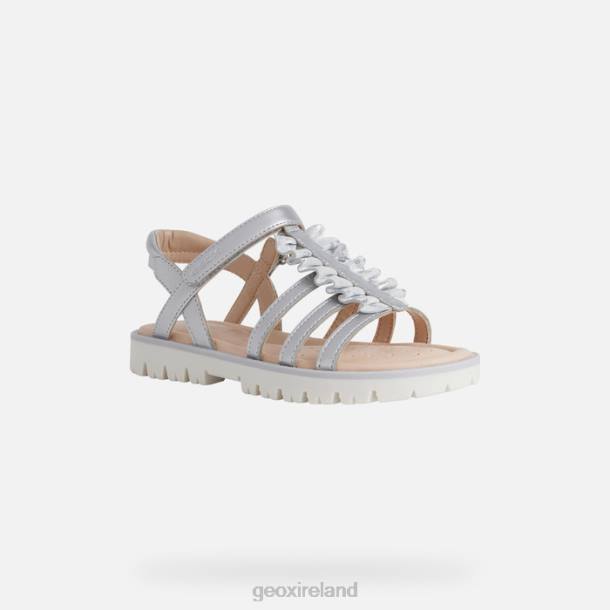 Geox 0ZTB1937 Silver Sandal Starblush Girl