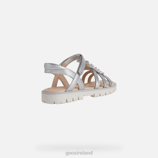 Geox 0ZTB1937 Silver Sandal Starblush Girl