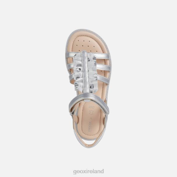 Geox 0ZTB1937 Silver Sandal Starblush Girl