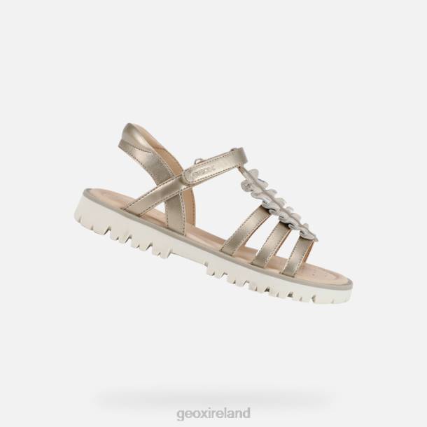Geox 0ZTB1938 Platinum Sandal Starblush Girl