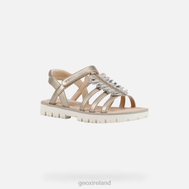 Geox 0ZTB1938 Platinum Sandal Starblush Girl