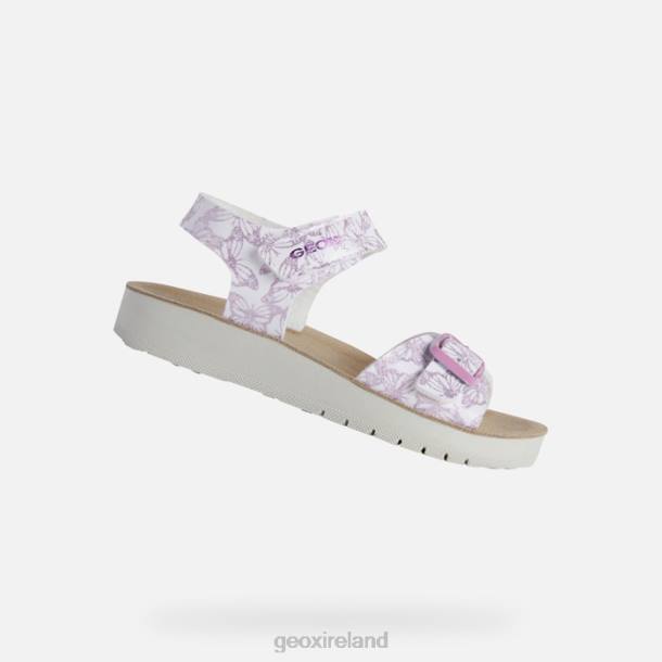 Geox 0ZTB1940 White/Pink Sandal Costarei Girl