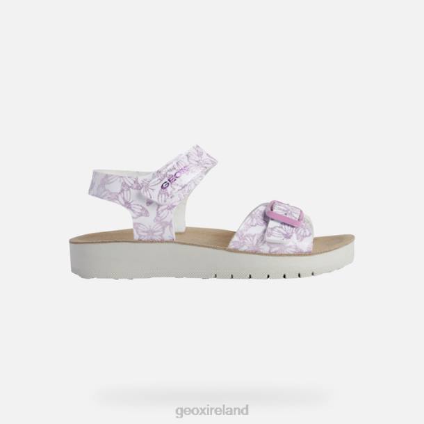 Geox 0ZTB1940 White/Pink Sandal Costarei Girl