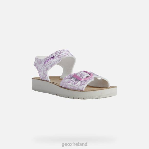 Geox 0ZTB1940 White/Pink Sandal Costarei Girl