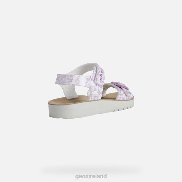Geox 0ZTB1940 White/Pink Sandal Costarei Girl