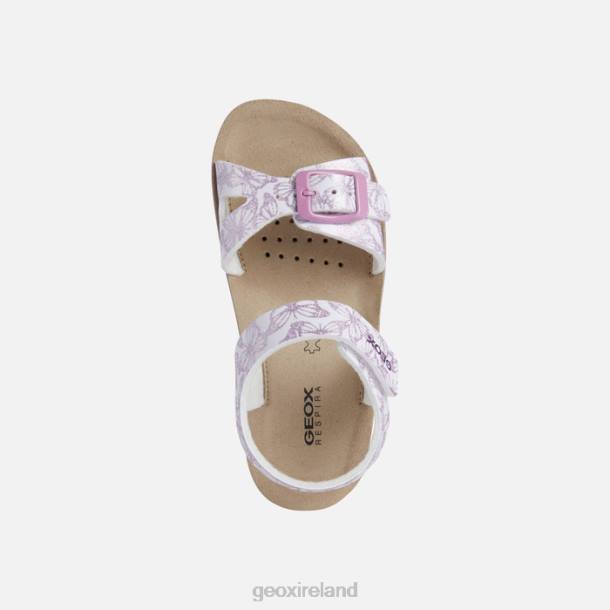 Geox 0ZTB1940 White/Pink Sandal Costarei Girl