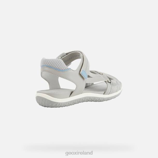 Geox 0ZTB457 Light Grey/Light Avio Sandal Vega Woman