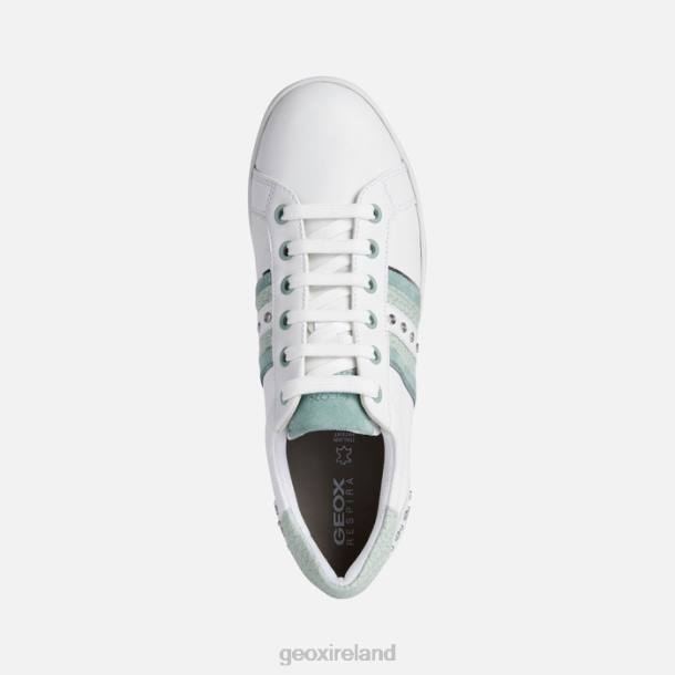 Geox 0ZTB318 White/Lt Green Jaysen Woman